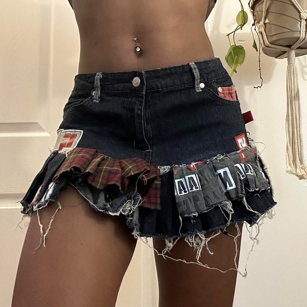 Custom Patchwork Denim Skirt